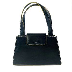 GUESS BLACK LEATHER PURSE SATCHEL HANDBAG